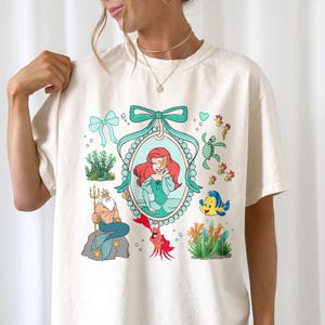 Coquette Bows Watercolor Ariel Princess Shirt, Girls Princess Shirt, Girl Trip 2025 Shirt, Princess Birthday Girl Shirt