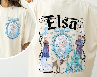 2 seitig Elsa Prinzessin Squad Kokette magische Spiegel Bogen Shirt, Prinzessin Trip Shirt, Mädchen Trip Shirt, Prinzessin Charaktere Girlies Shirt