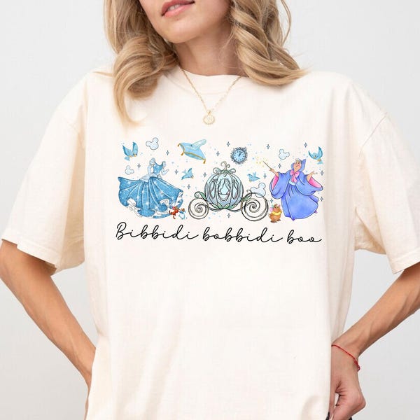 Retro shirt Bibbidi Bobbidi Boo, shirt Assepoester prinses aquarel, familie-uitje, shirt Assepoester prinses