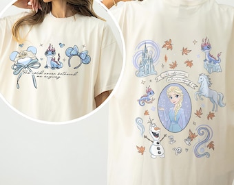 2 seitig Kokette Bögen gefrorene Elsa Prinzessin Shirt, Mädchen Prinzessin Shirt, Mädchen Reise 2026 Shirt, Prinzessin Geburtstagskind Shirt