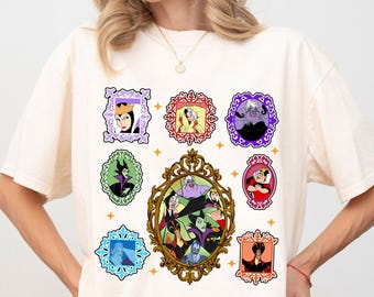 Vintage Villains Coquette Bow Ursula Maleficent Evil Queen Shirt, Villains Shirt, Family Matching Trip Shirt