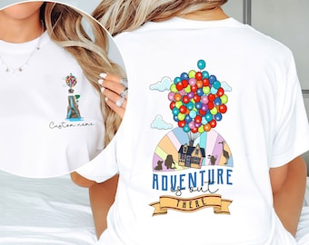Disney Up Shirt Abenteuer ist draußen Shirt, individuelles Paar Geschenk, Disney Reise Familie Shirt, Disney Ballon Welt Reise Shirts