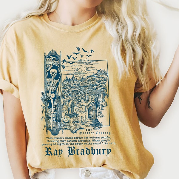 Ray Bradbury Shirt das Land im Oktober, Fahrenheit 451 Shirt, dystopisches Shirt, gruselige Shirts, Herbst Shirt für Buchliebhaber