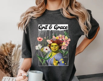 Memes Shrek Shirt Grit and Grace Fiona Shirt, Shrek en Fiona Disney Princess familie-uitje Shirt, Shrek Movie Lover