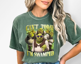 Shrek Funny Trending Shirt Kan niet vandaag ben ik overspoeld Shrek en Fiona Shirt, Disney Fiona Princess Gift, Shrek Face Meme Shirt