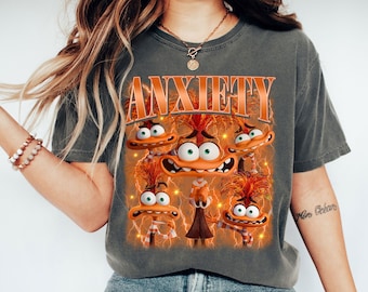 Maglietta Inside Out Ansia, Maglietta Inside Out 2 Personaggi, Film Inside Out 2024, Maglietta Emozioni, Maglietta Festa di Compleanno