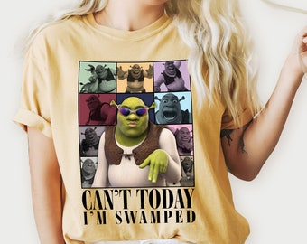 Shrek Meme grappig shirt Can't Today I'm Swamped Er as Tour shirt, Shrek en Fiona shirts, Sassy Shrek shirt voor Shrek Lover