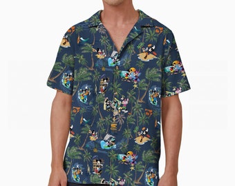 Mickey and Friends Hawaiian Shirt, Disneyland Hawaii Shirt, Disney Summer Vibes Tee, Aloha Button Up Shirt