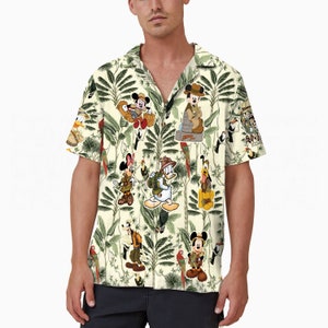 Tropical Animal Kingdom Hawaii Shirt, Mickey Safari Trip Hawaiian Shirt, Jungle Cruise Disneyland Vacation Button Up Shirt