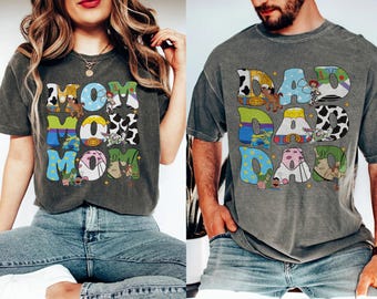 Retro Mom and Dad Toy Story Shirt, New Mom Shirt, New Dad Shirt, Pregnancy Announcement Shirt, Matching Mom and Dad Shirt