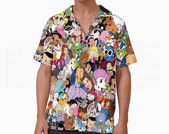 All Characters Hawaii Beach Shirt, Universe Movie Button Up Shirt, Galaxy Hawaii Vacation, All Over Print Shirt, Funny Shirt Gift