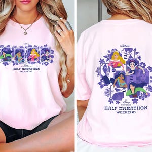 2-seitiges Princess Rundisney Halbmaraton Wochenende 2025 Shirt, Marathonlaufshirt, Frühlingsüberraschungsshirt