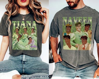Chemise couple Tiana & Naveen, chemise couple prince princesse, pull joyeuse Saint-Valentin, chemise assortie His Her Lovers