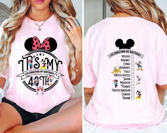 Personalized Mickey It's My 40th Birthday Shirt, Custom Epcot Drinking Around the World Birthday Shirt, Magic Kingdom Shirt