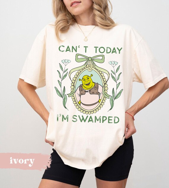 Shrek Coquette Floral Shirt, Can't Today I'm Swamped Shrek Funny Trending Shirt, Shrek and Fiona Shirt, Shrek Face Meme Shirt
