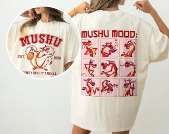 Shirt 2-zijdig Mushu Est 1998, grappig shirt Mushu Dragon Spirit Animal, shirt Mulan Princess, cadeau Magic Kingdom, shirt familie-uitje