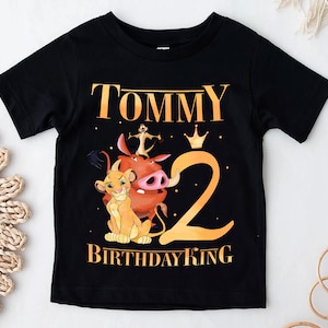 Koszulka urodzinowa Lion King, koszulka urodzinowa Simba, pasująca koszulka rodzinna, koszulki urodzinowe dla chłopców