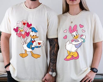 Donald and Daisy Duck Couple Shirt, Valentine's Day Shirt, Be My Valentine Shirt, Couple Matching Shirt, Gift for Him Her