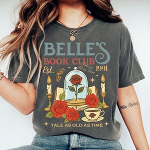 Vintage Retro Belle&#39;s Book Club Shirt, Geschichte so alt wie die Schönheit und das Biest Shirt, Belle Prinzessin Shirt, Buch-Liebhaber-Geschenk für ihr Shirt