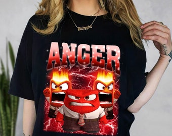 Maglietta Inside Out Anger, Maglietta Inside Out 2 Characters, Film Inside Out 2024, Maglietta Emotions, Maglietta Birthday Party