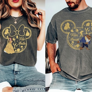 Princess Belle and Beast Shirt, His Wife Her Husband Shirt, Couple Shirt, Honeymoon Matching Shirt, XOXO Shirt