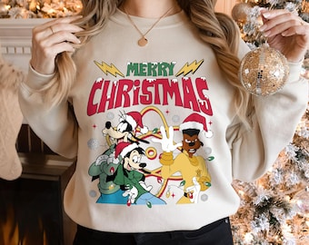 Retro A Goofy Movie Merry Christmas Sweatshirt, Max Goofy Powerline Shirt, Goofy Movie Holiday Lights Shirt, Mickey Very Merry Xmas Party