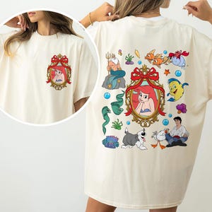 Two-Sided Ariel Princess Coquette Magical Bow Shirt, Princess Trip Shirt, Girls Trip Shirt, Princess Squad Vibes, Besties Shirt