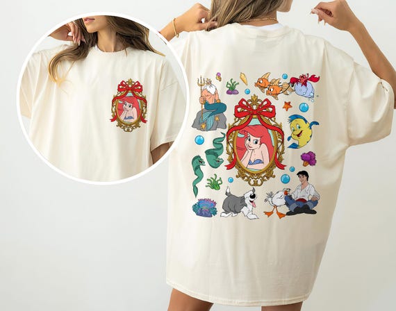 Two-Sided Ariel Princess Coquette Magical Bow Shirt, Princess Trip Shirt, Girls Trip Shirt, Princess Squad Vibes, Besties Shirt
