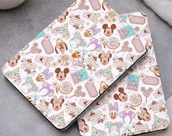 Cute Theme Park Kindle Case Cover with Hand Strap for Paperwhite 12th Gen 2024, Colorsoft, Kobo Clara Libra