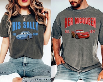 Cars Matching Shirt, McQueen and Sally Couple Shirts, His Sally Her McQueen Shirts, Cars Movie Shirt