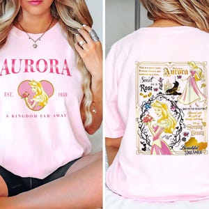 Zweiseitige Aurora Prinzessin Shirt, Vintage Prinzessin Shirt, Aurora Shirt, Mädchen Reise Shirt, Familie passende Shirt