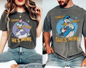 Daisy Duck Donald Duck Valentine's Day Shirt, Daisy Donald Couple Shirt, Wedding Anniversary, Honeymoon Couples Shirts