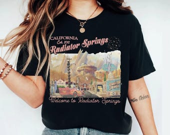 Vintage Radiator Springs Shirt, Lightning McQueen Shirt, Disney Cars Familien Shirts, Familienurlaub Shirt