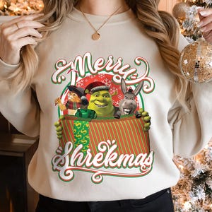 Shrek Christmas Shirt, Fiona And Shrek Funny Xmas Sweater, Shrek Face Meme Ugly Shirt, Shrek Santa Christmas Shirt