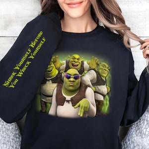 Memes Shrek Sweatshirt, Shrek Yourself Before You Wreck Yourself Shirt, Funny Shrek Shirt Gift for Him and Her, Sassy Shrek Shirt