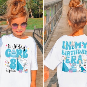 Personalized Princess Elsa Birthday Girl Shirt, Frozen Princess Shirt, Frozen Birthday Girl Shirt, 2025 Girls Birthday Trip Shirt