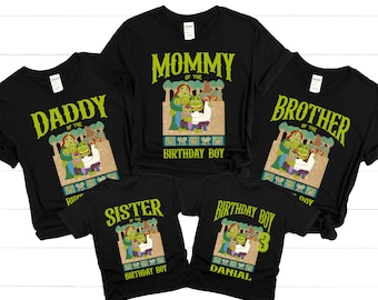Personalized Shrek Family Birthday Shirt, Shrek Birthday Boy and Girl Shirt, Family Matching Shirt, Shrek Movie Birthday Gifts