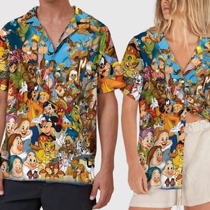 All Characters Hawaii Beach Shirt, Characters Button Up Shirt, Magic World Hawaiian Shirt, Funny Shirt Gift, Cartoon 3D All Over Print