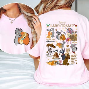 2 Sided Lady and the Tramp Shirt, Valentine Dog Shirt, Lady Dog Shirt, Cute Dog Shirt, Couple Valentine Gifts