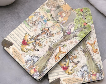 Winnie the Pooh Kindle Case Cover with Hand Strap for Paperwhite 12th Gen Colorsoft Kobo Clara Libra