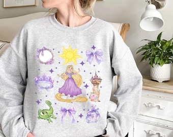 Coquette Tangled Sweatshirt, Coquette Bow Shirt, Rapunzel Tangled Shirt, Princes Shirt, Family Vacation Shirt