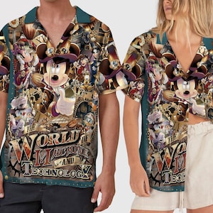 Vintage Characters Hawaii Beach Shirt, Animated Characters Button Up Shirt, Cartoon All Over Print Shirt, Characters Summer Hawaiian Shirt
