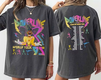 Vintage Powerline 95 shirt, opvallen shirt, Goofy Powerline Max Goof, een Goofy film shirt, familie bijpassende reis, vaders verjaardagscadeau