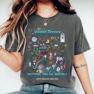 chemise vintage d&#39;Halloween de manoir hanté, cadeau de chemise d&#39;horreur d&#39;Halloween, cadeau d&#39;Halloween de mortels idiots de bienvenue, chemise de saison fantasmagorique