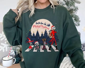 Nightmare Christmas Sweat Jack Skellington Sally-tröja, jullovströja, mycket god fest 2024-tröja