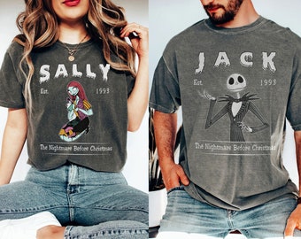 The Nightmare Christmas Jack and Sally Family Matching Shirt, Fall Season Trip Shirt, Spooky Season Shirt, Halloween Party Shirt