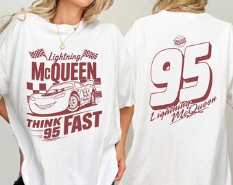 2 seitig Lightning McQueen Shirt, Disney Cars Shirt, Retro McQueen Shirt, Familienurlaubsreise Shirt 2026