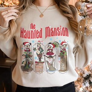 Sweatshirt joyeux Noël manoir hanté, chemise lumières de Noël, chemises de Noël souris et amis, chemise très joyeux Noël