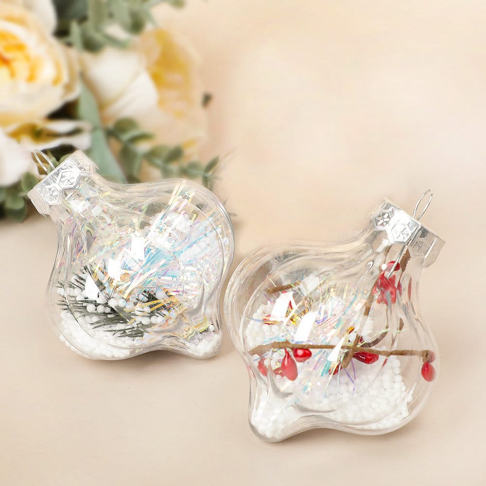 2 Clear Plastic Ball Fillable Ornament Favor 6.0 156mm 