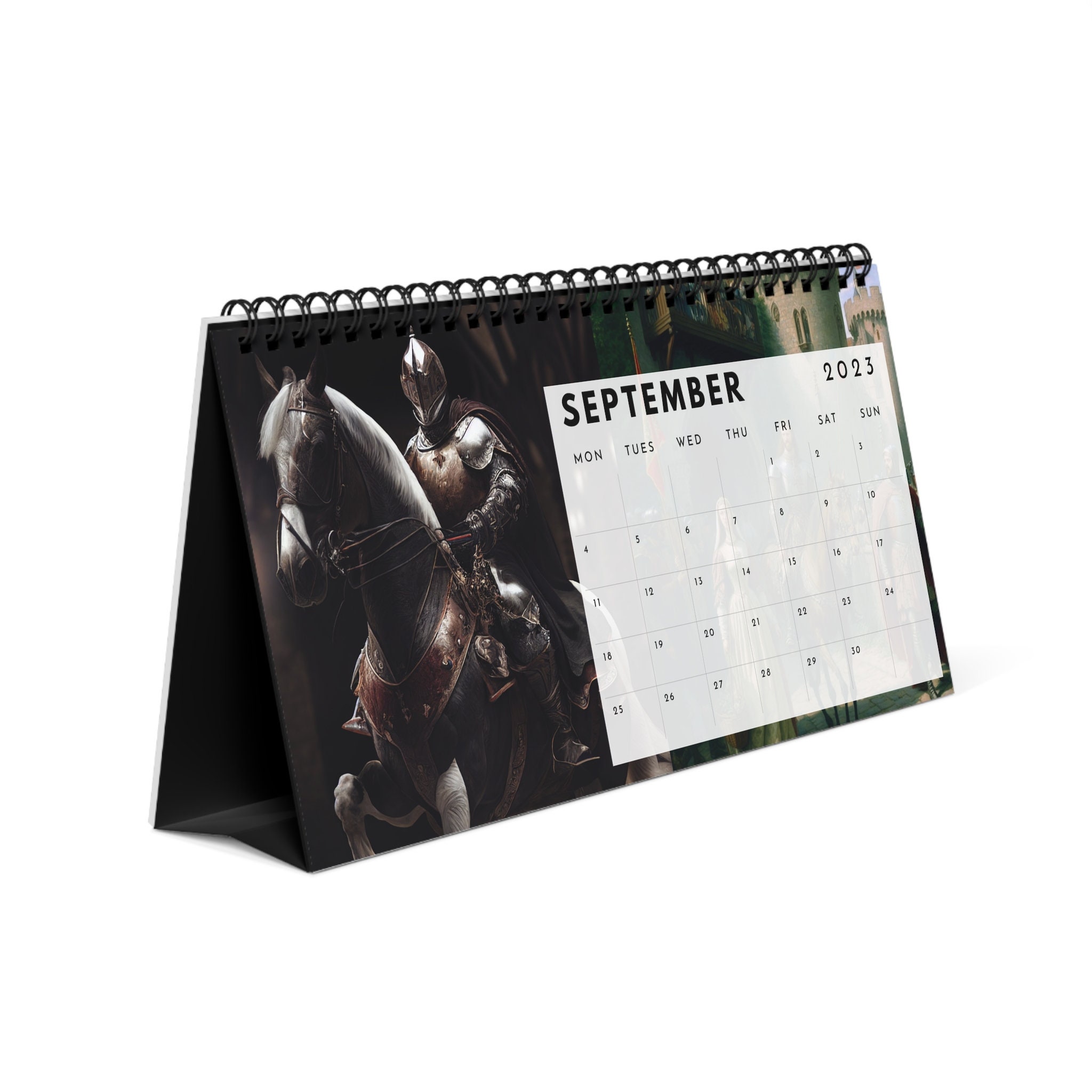 2023 Ai-art Desk Calendar Professionally Printed, 10x5 Inches, Spiral ...